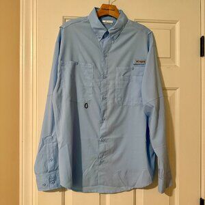 Columbia PFG OMNI-SHADE Mens MED UPF 40 TAMIAMI II Fishing Shirt Long Sleeve
